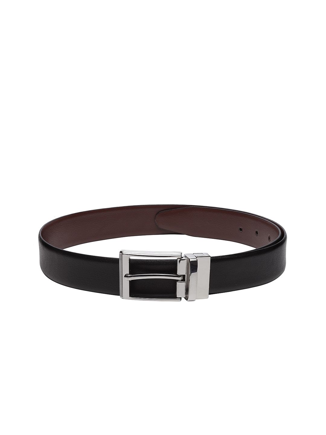 Teakwood Leathers Men Black & Brown Solid Reversible Leather Belt-picture-22