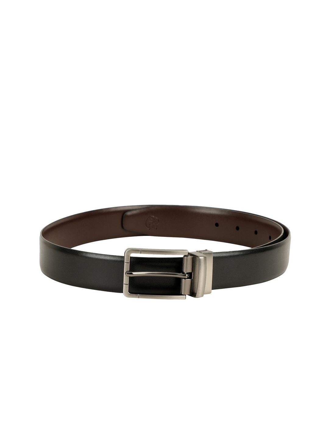 ZEVORA Men Black Reversible Solid Belt-picture-29