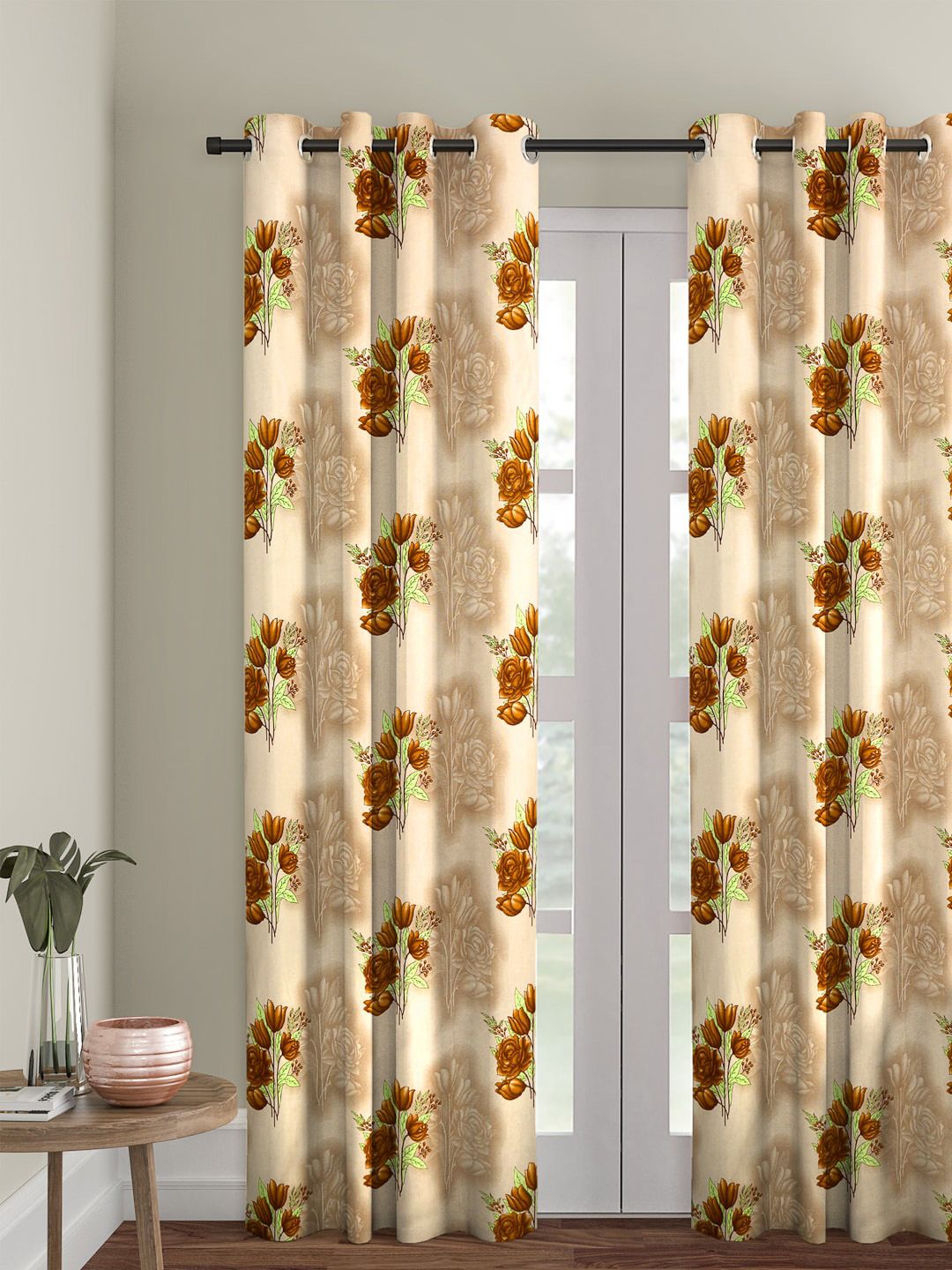 Cortina Beige Single Curtain Curtain-image-1