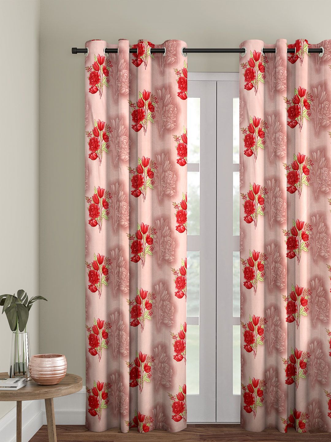 Cortina Pink Single Printed Door Curtain-picture-41