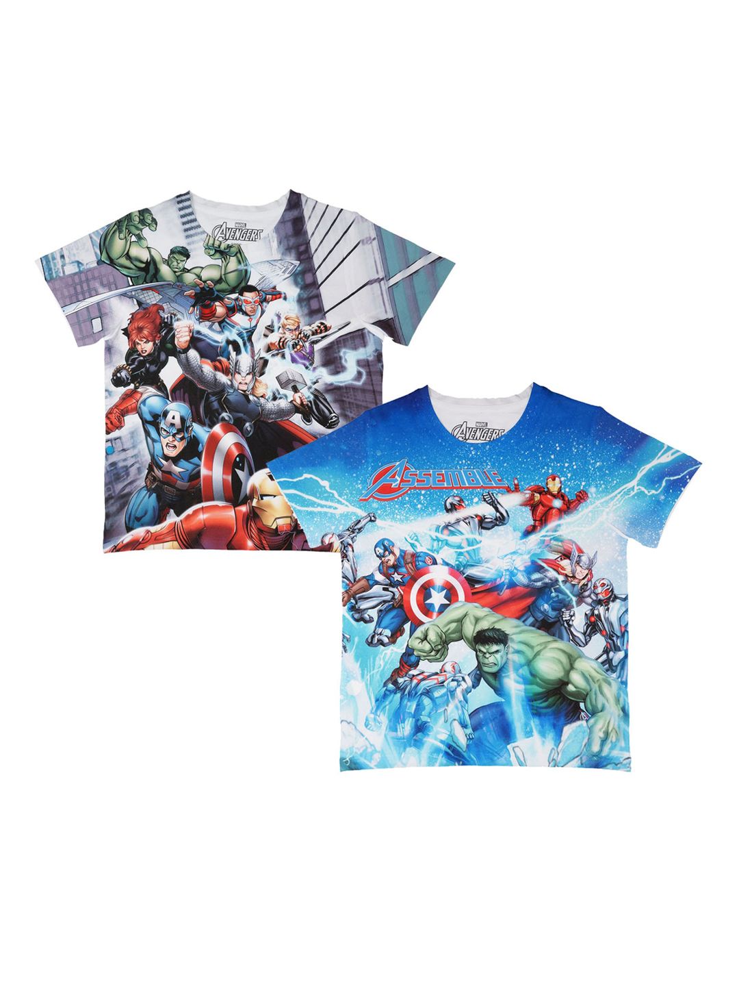 Marvel by Wear Your Mind Boys White Printed Round Neck T-shirt-picture-31