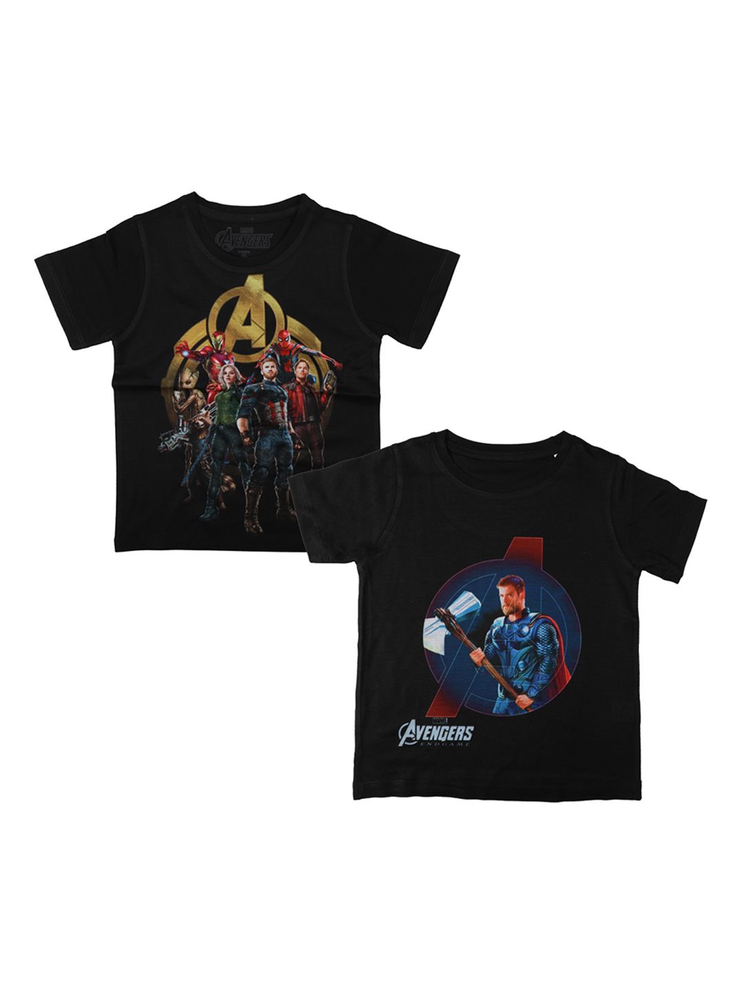 Marvel by Wear Your Mind Boys Black Printed Round Neck T-shirt-picture-34