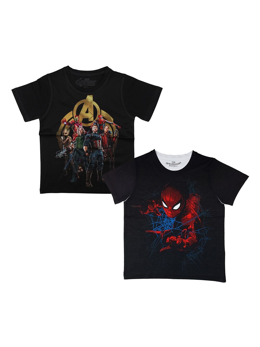 Marvel by Wear Your Mind Boys Black Printed Round Neck T-shirt-picture-42