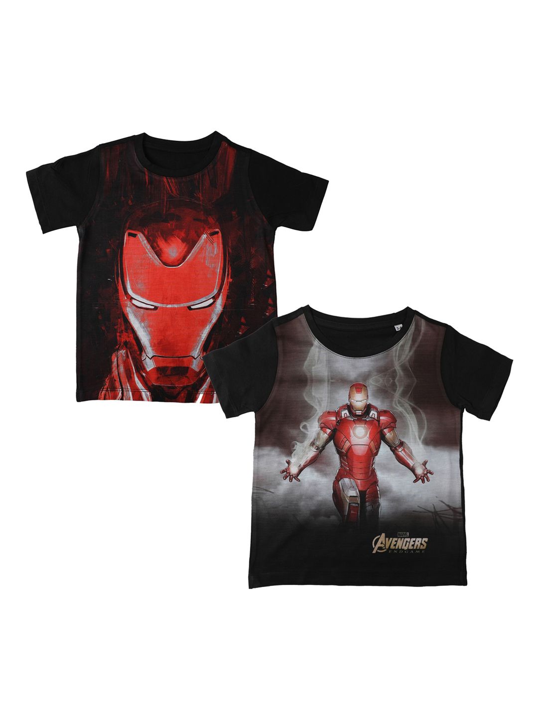 Marvel by Wear Your Mind Boys Pack Of 2 Black Printed Round Neck T-shirts-picture-23