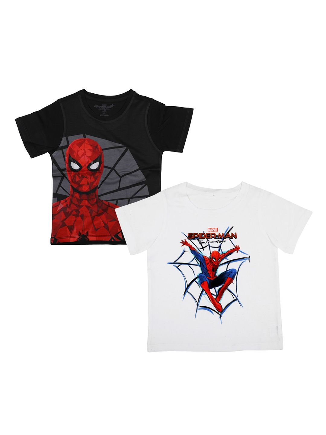 Marvel by Wear Your Mind Boys Pack Of 2 Black Spiderman Printed Round Neck T-shirts-picture-15
