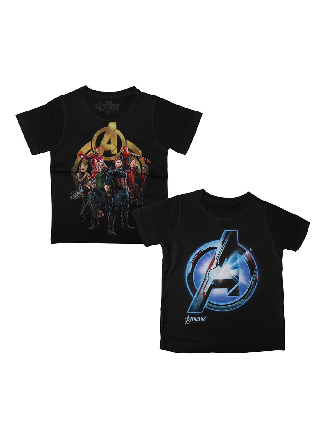 Marvel by Wear Your Mind Boys Pack Of 2 Black Printed Round Neck T-shirts-picture-39