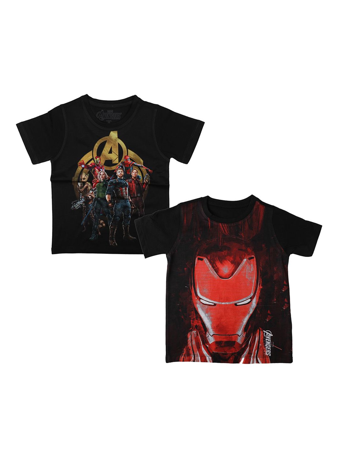 Marvel by Wear Your Mind Boys Pack Of 2 Black Printed Round Neck T-shirts-picture-33