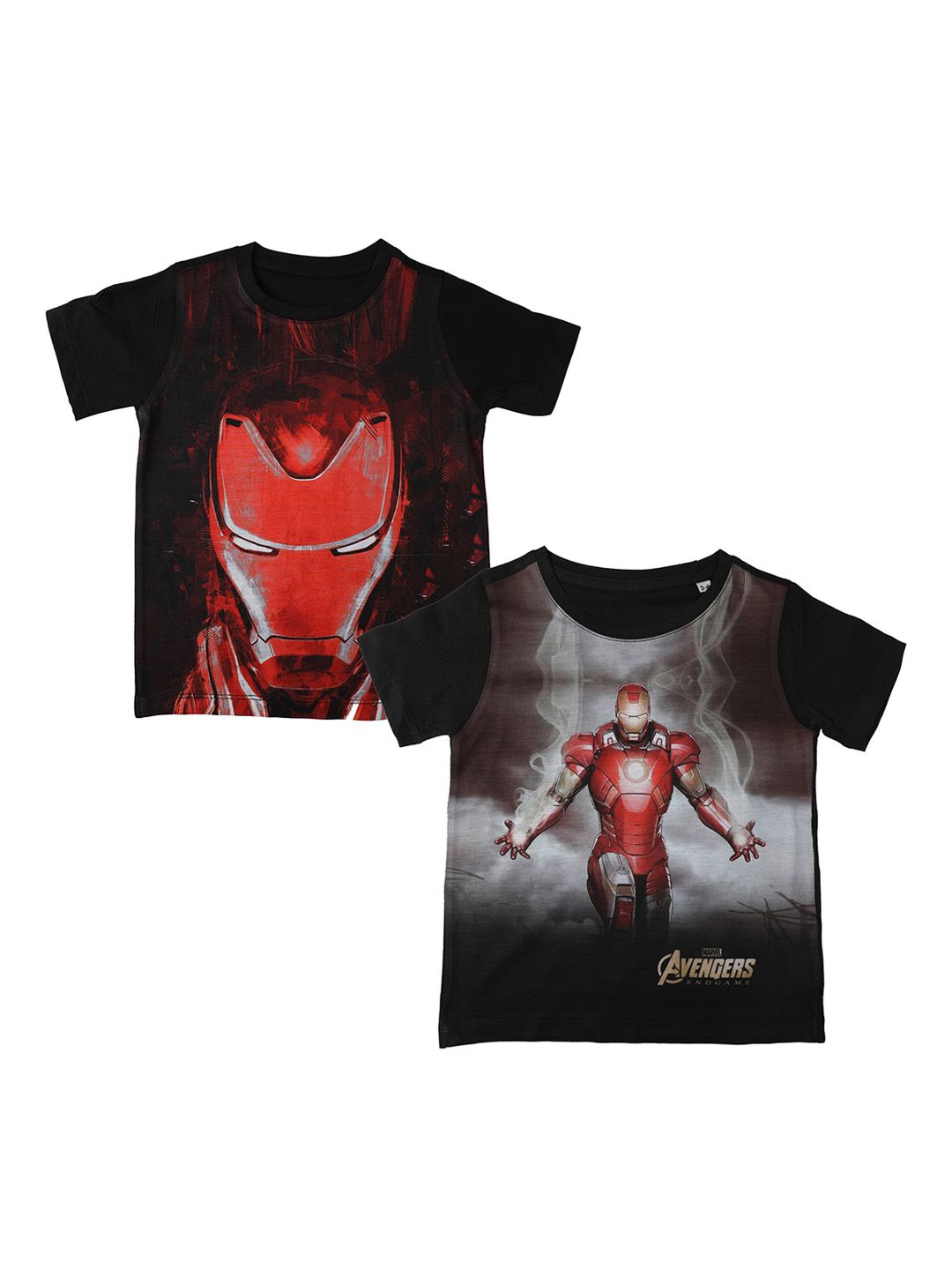 Marvel by Wear Your Mind Boys Pack Of 2 Black Printed Round Neck T-shirts-picture-36