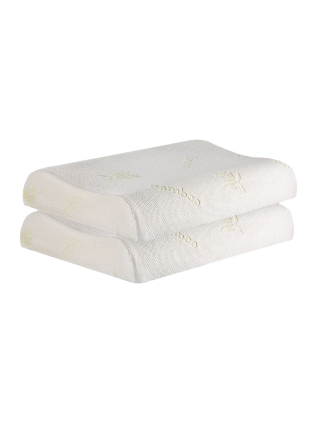 The White Willow Set Of 2 Green Solid Cervical Contour Active Air Ventilated Memory Foam Bed Pillows-image-32