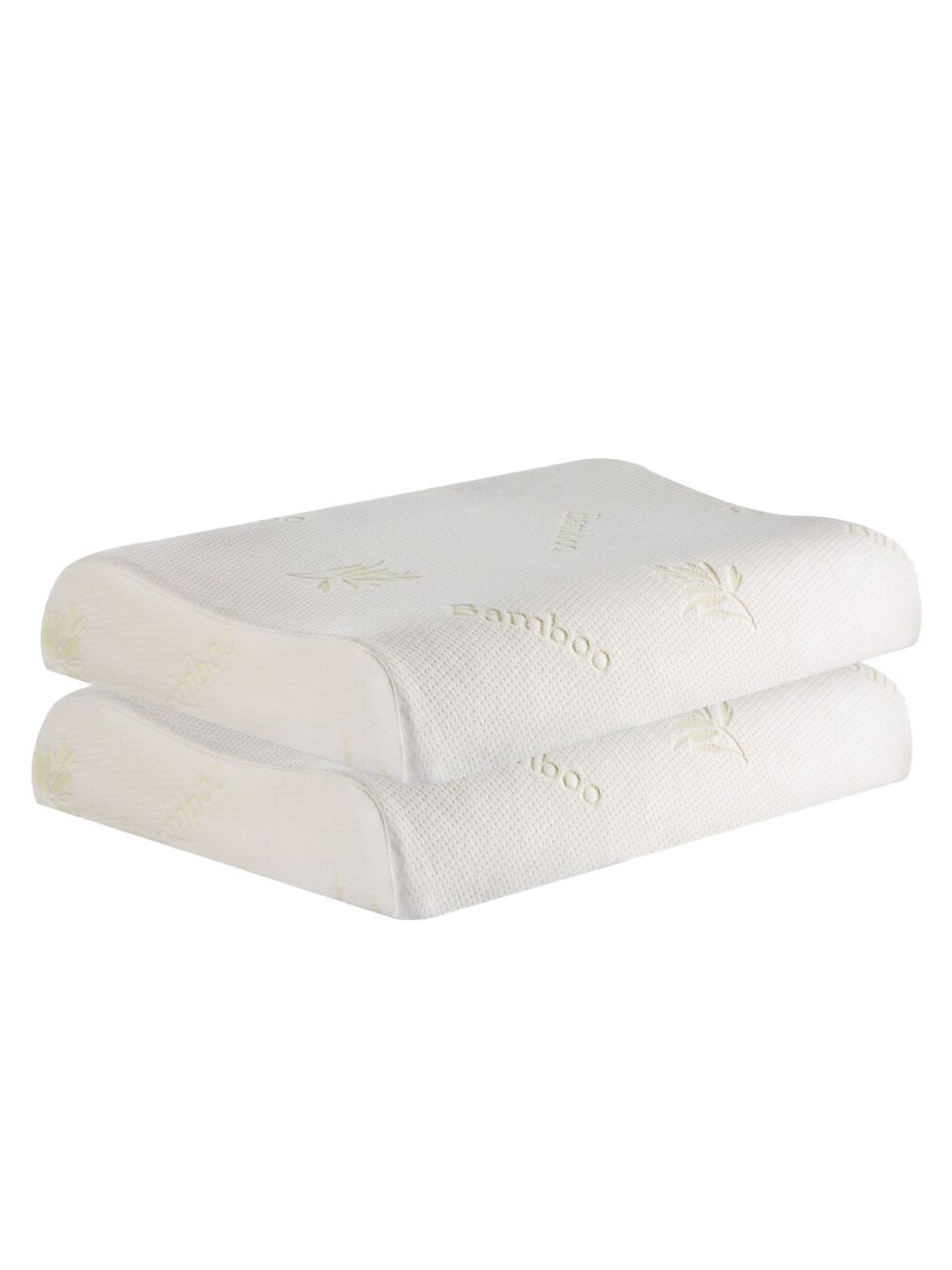 The White Willow Set Of 2 Green Solid Cervical Contour Active Air Ventilated Memory Foam Bed Pillows-image-34