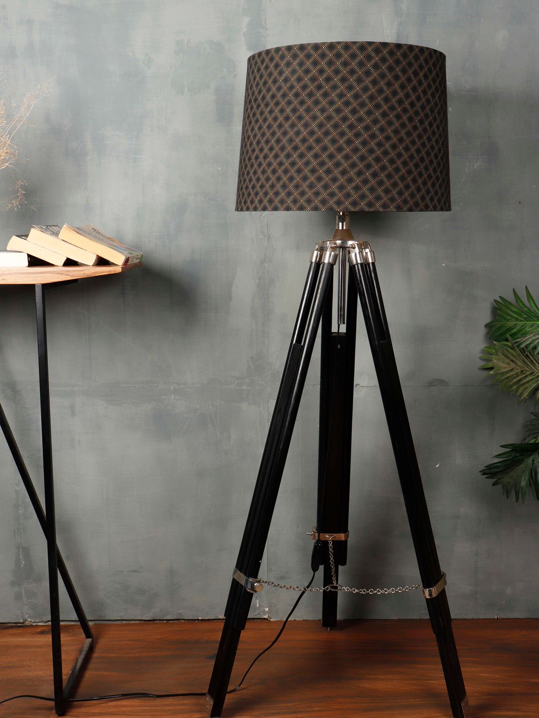 Grated Ginger Black & Yellow Printed Contemporary Frustum Lampshade-image-12