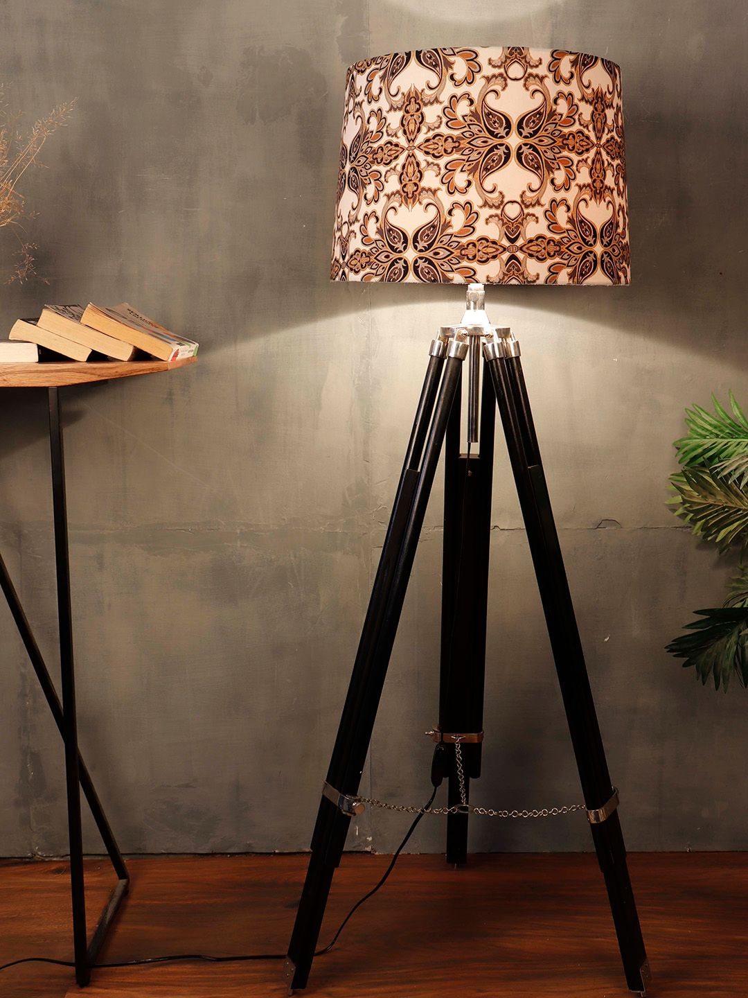 Grated Ginger Brown & White Printed Lamp Shade-picture-28