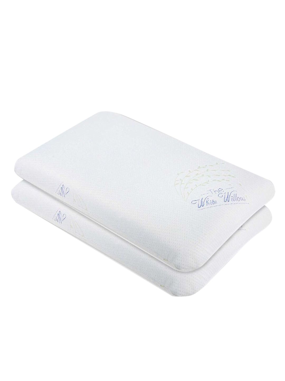 The White Willow Set Of 2 White Solid Orthopedic Active Air Ventilated Memory Foam Bed Pillows-picture-45
