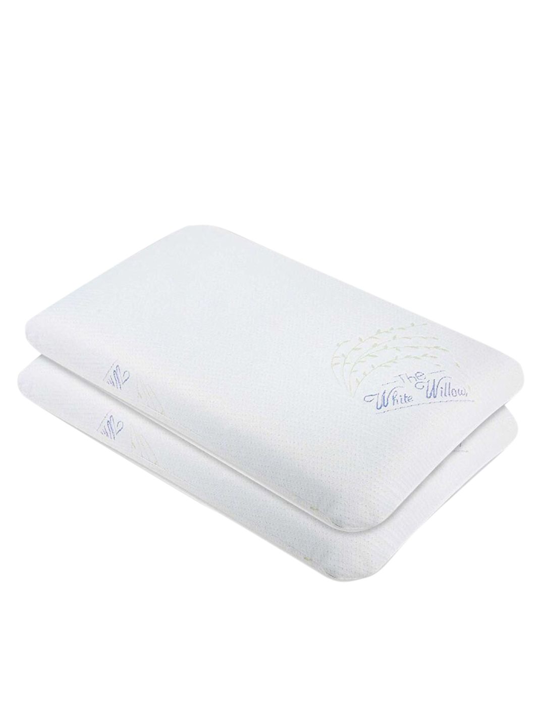 The White Willow Set Of 2 White Solid Orthopedic Active Air Ventilated Memory Foam Bed Pillows-picture-14