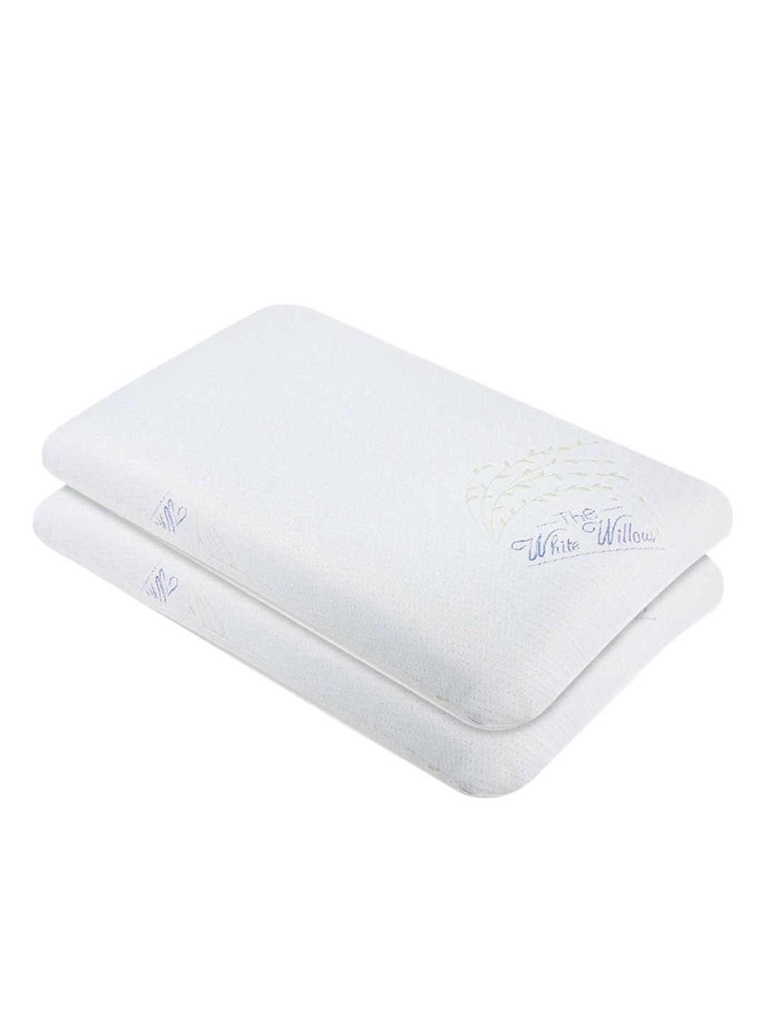 The White Willow Set Of 2 White Solid Orthopedic Active Air Ventilated Memory Foam Bed Pillows-picture-48