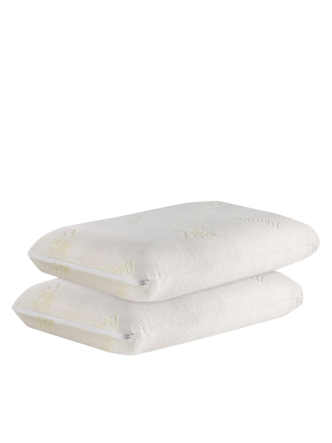 The White Willow Set Of 2 Green Solid Regular Orthopedic Active Air Ventilated Memory Foam Bed Pillows-image-33