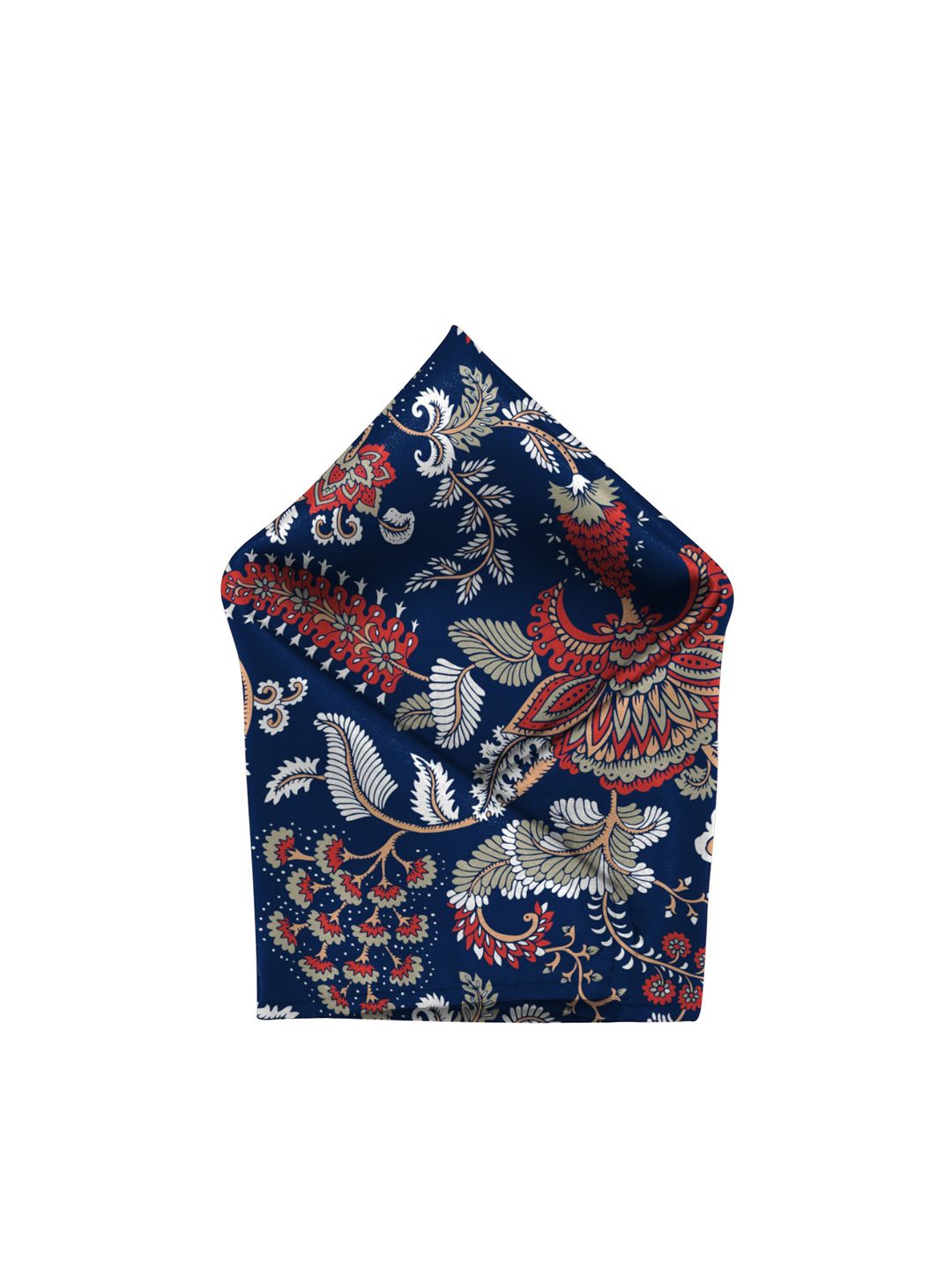 Blacksmith Men Blue & Red Floral Printed Linen Pocket Square-picture-15