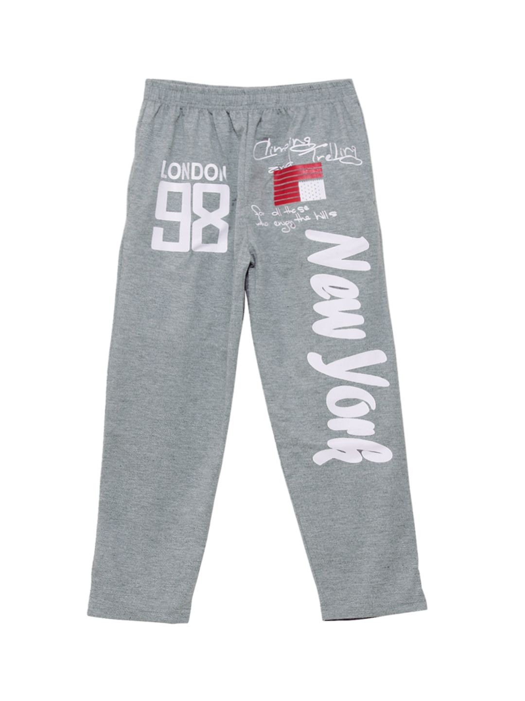 SWEET ANGEL Boys Grey Melange Printed Straight-Fit Track Pants-picture-28