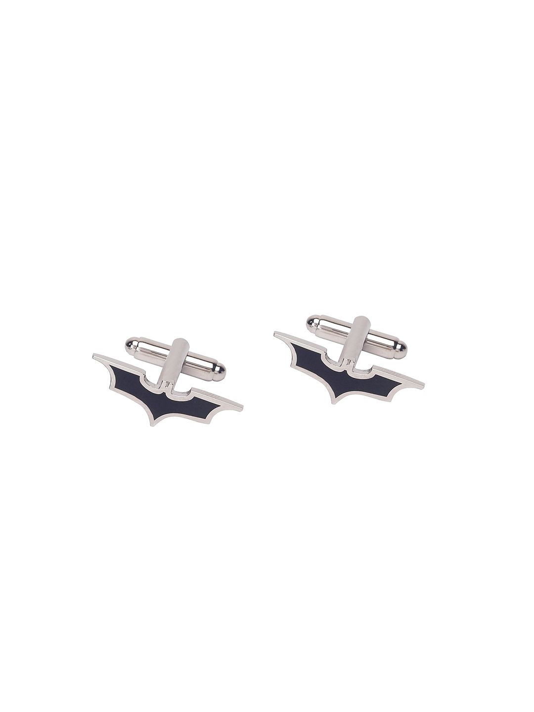 The Tie Hub Silver-Toned & Black Quirky Cufflinks-picture-20