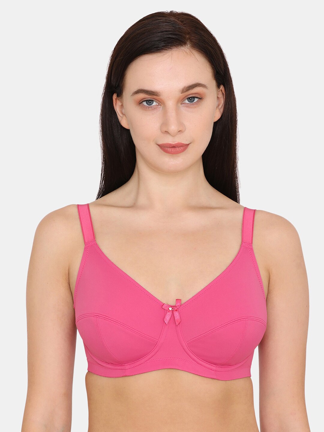 Zivame Pink Solid Underwired Non Padded T-shirt Bra