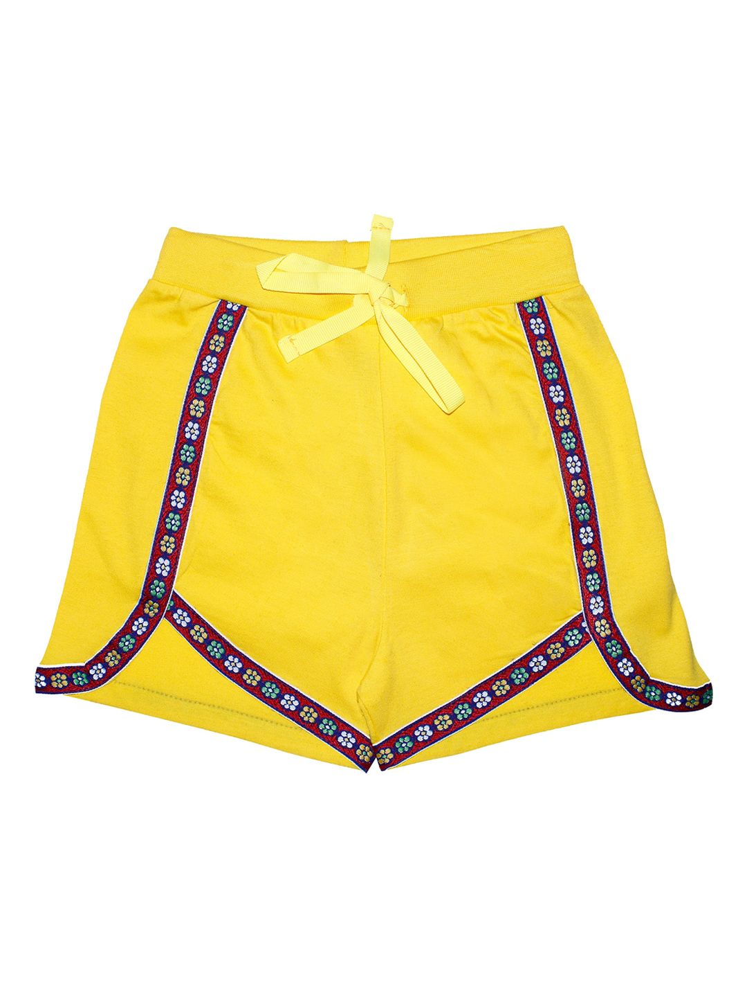 KiddoPanti Girls Yellow Solid Regular Fit Regular Shorts-image-25