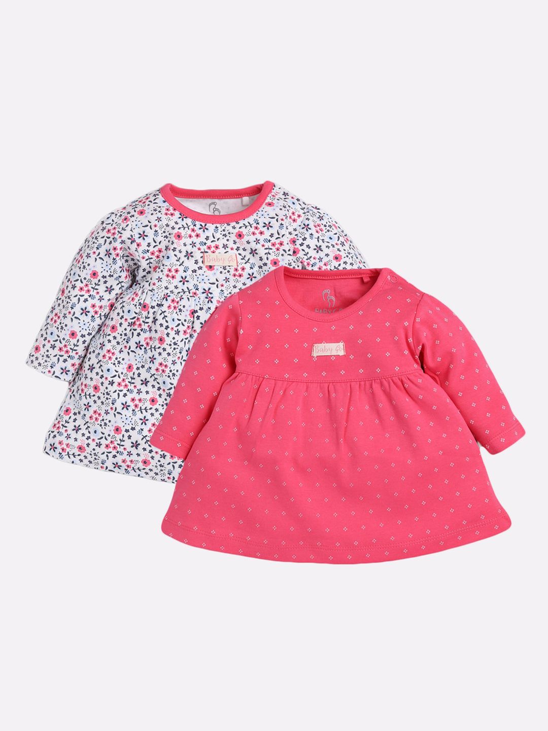 BABY GO Infant Girls Pack of 2 Printed A-Line Dress-picture-55