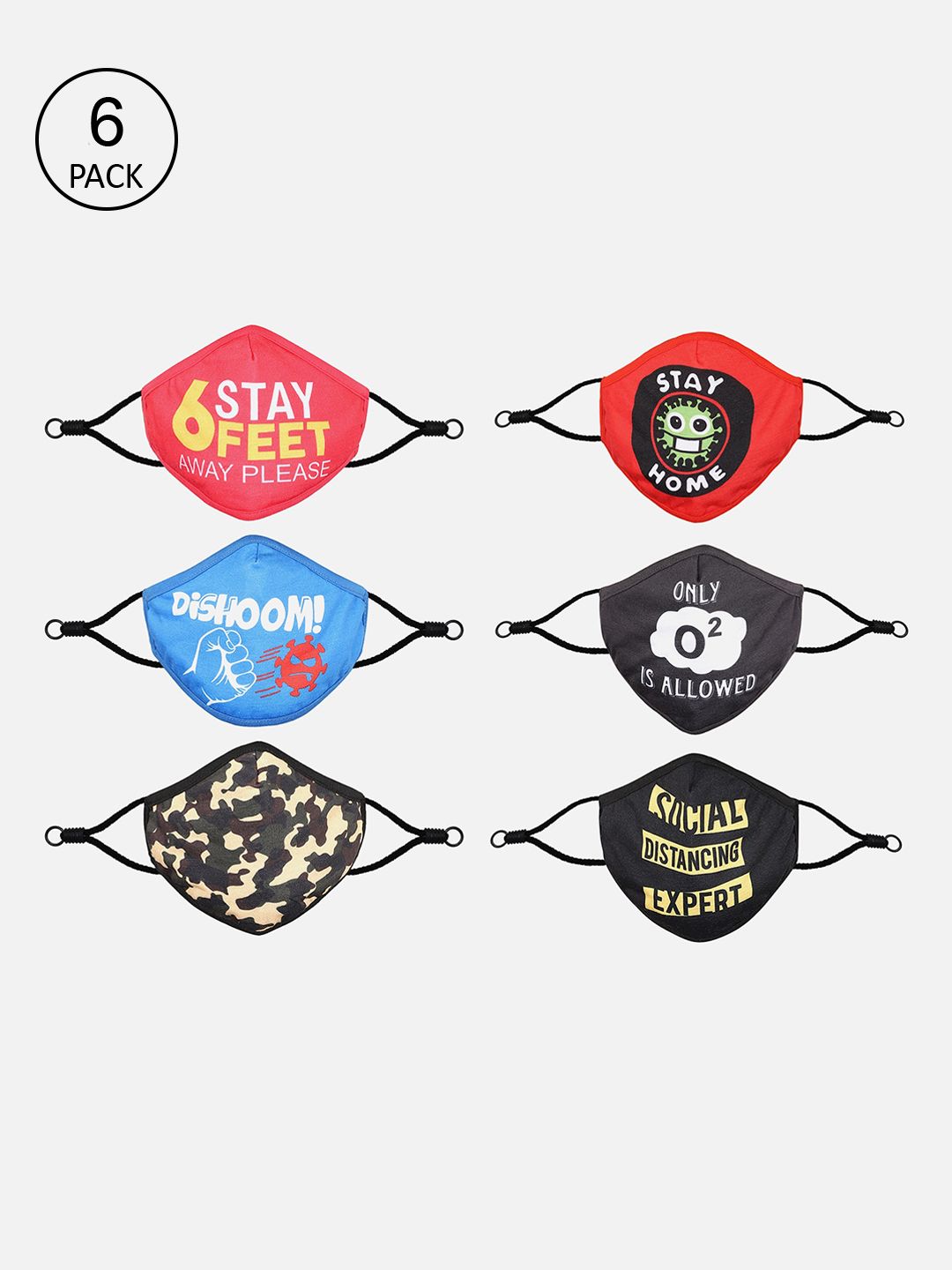 Bodycare Kids Pack Of 6 Printed 3-Ply Protective Outdoor Masks-picture-37