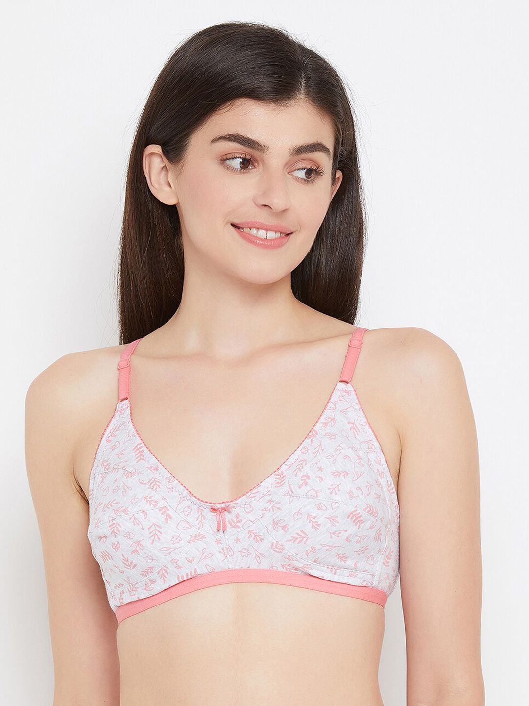 Clovia Grey & Pink Printed Non-Wired Non Padded Everyday Bra BR0185F0132B-picture-35
