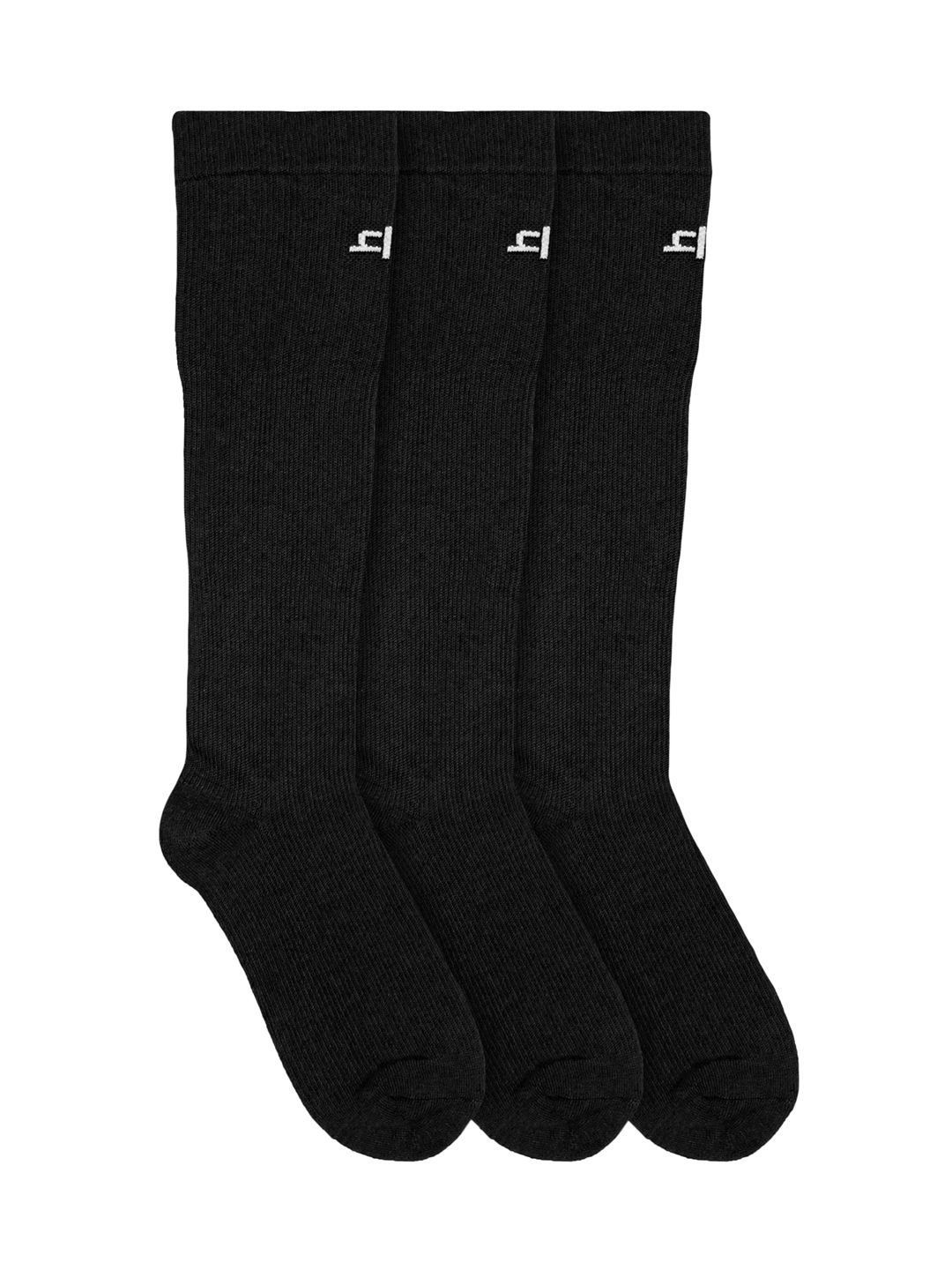 Heelium Pack of 3 Black Solid Anti-Odour Knee-Length Socks-picture-34