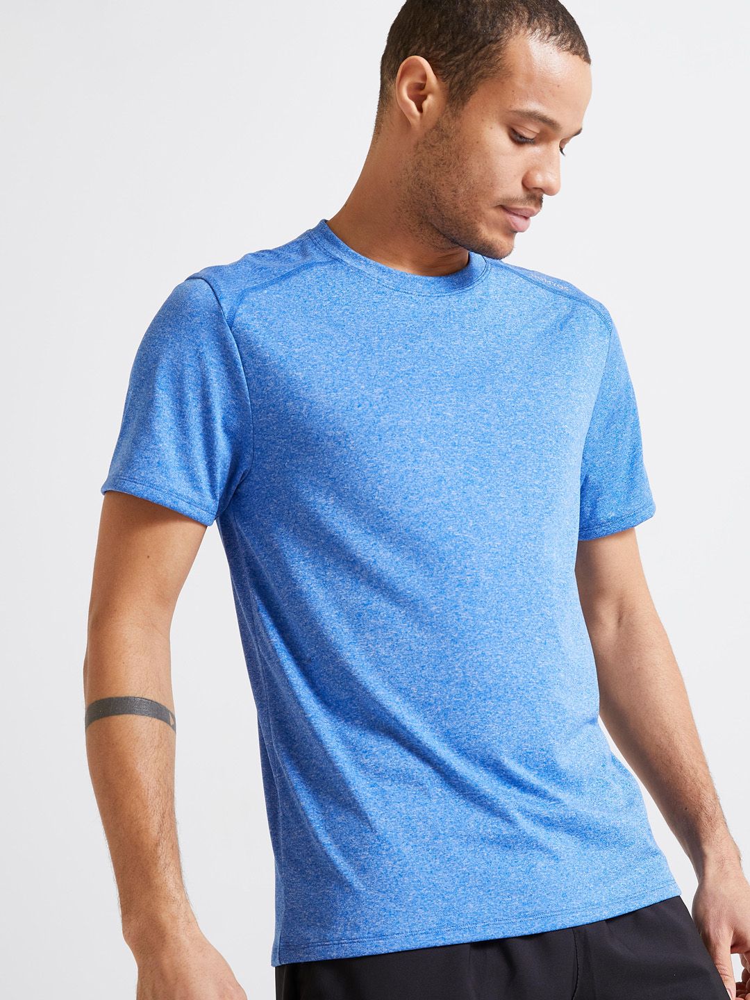 Domyos by Decathlon Men Light Blue Round Neck Regular-Fit Gym Training T-shirt-picture-28