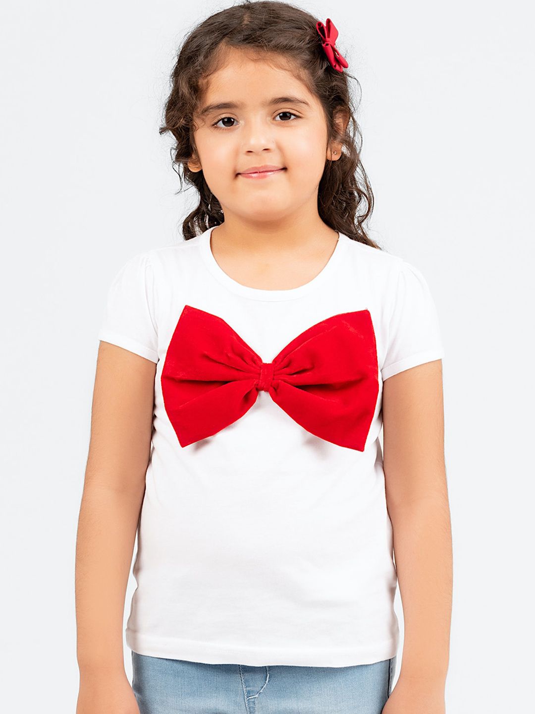 KIDKLO Girls White Solid Round Neck Cotton Pure Cotton T-shirt-image-14