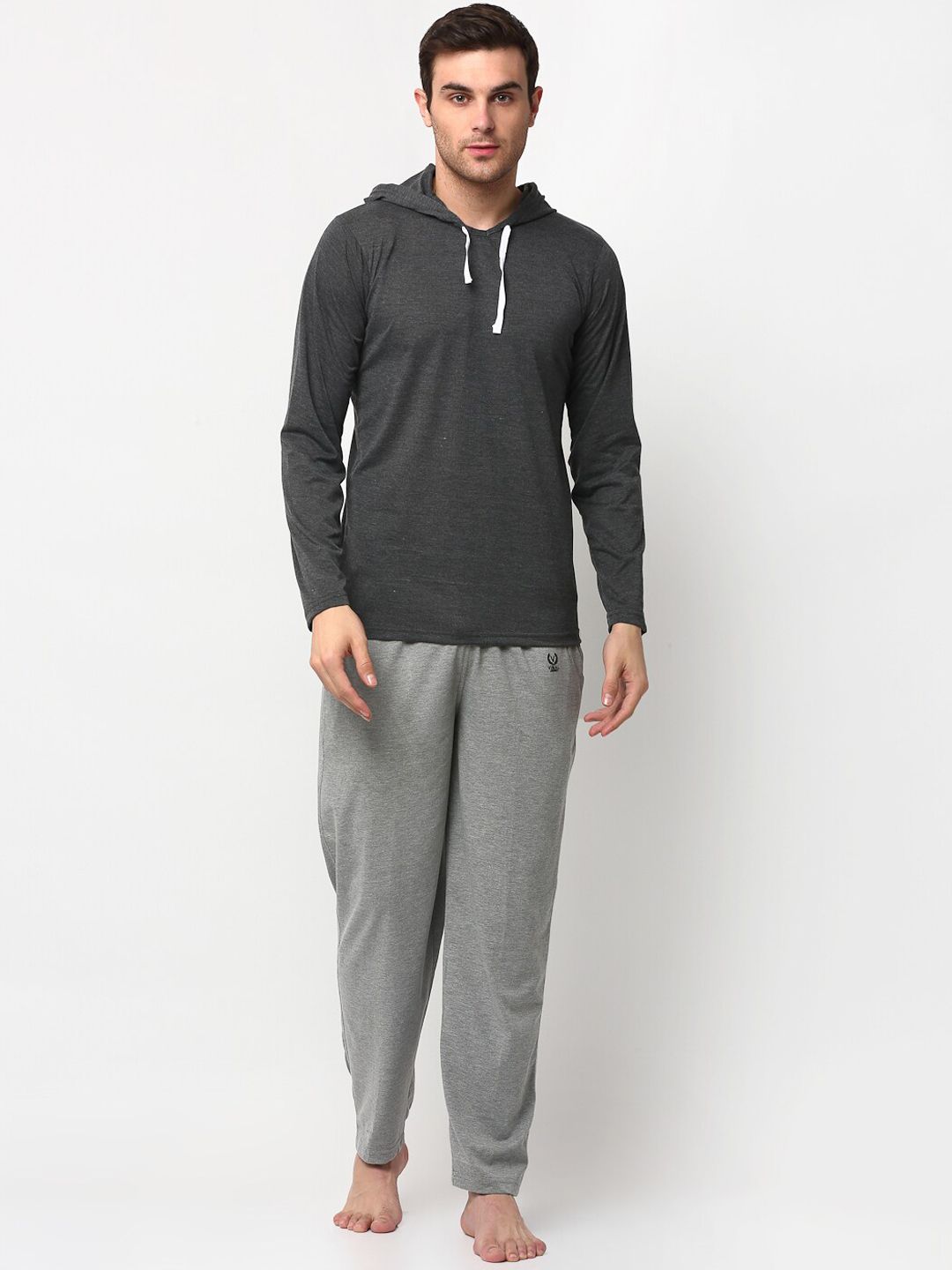 mack jonney VIMAL JONNEY Men Grey Solid Night suit-picture-27