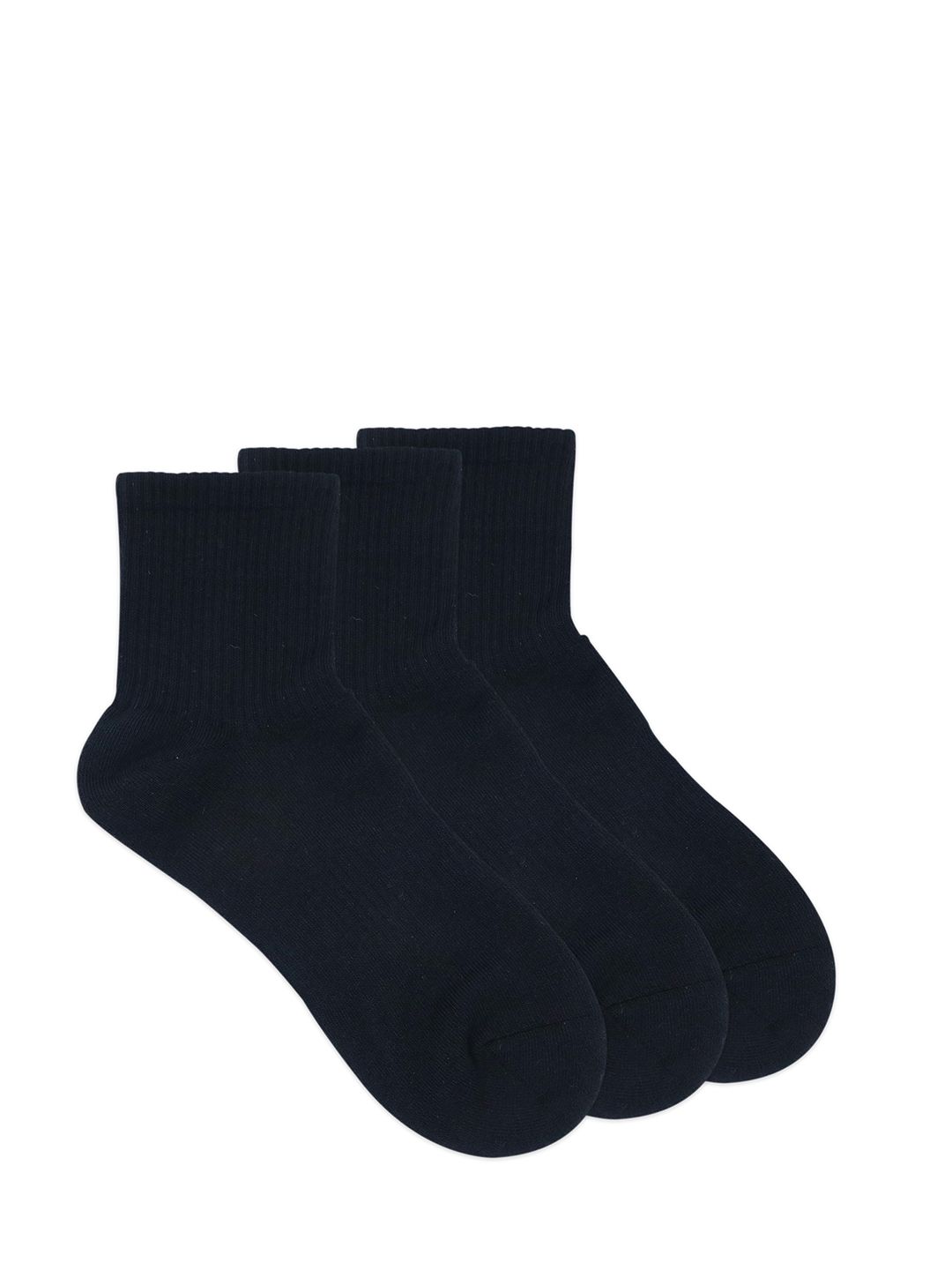 socksxpress Balenzia Men Pack Of 3 Black Solid Above Ankle-Length Socks-picture-15