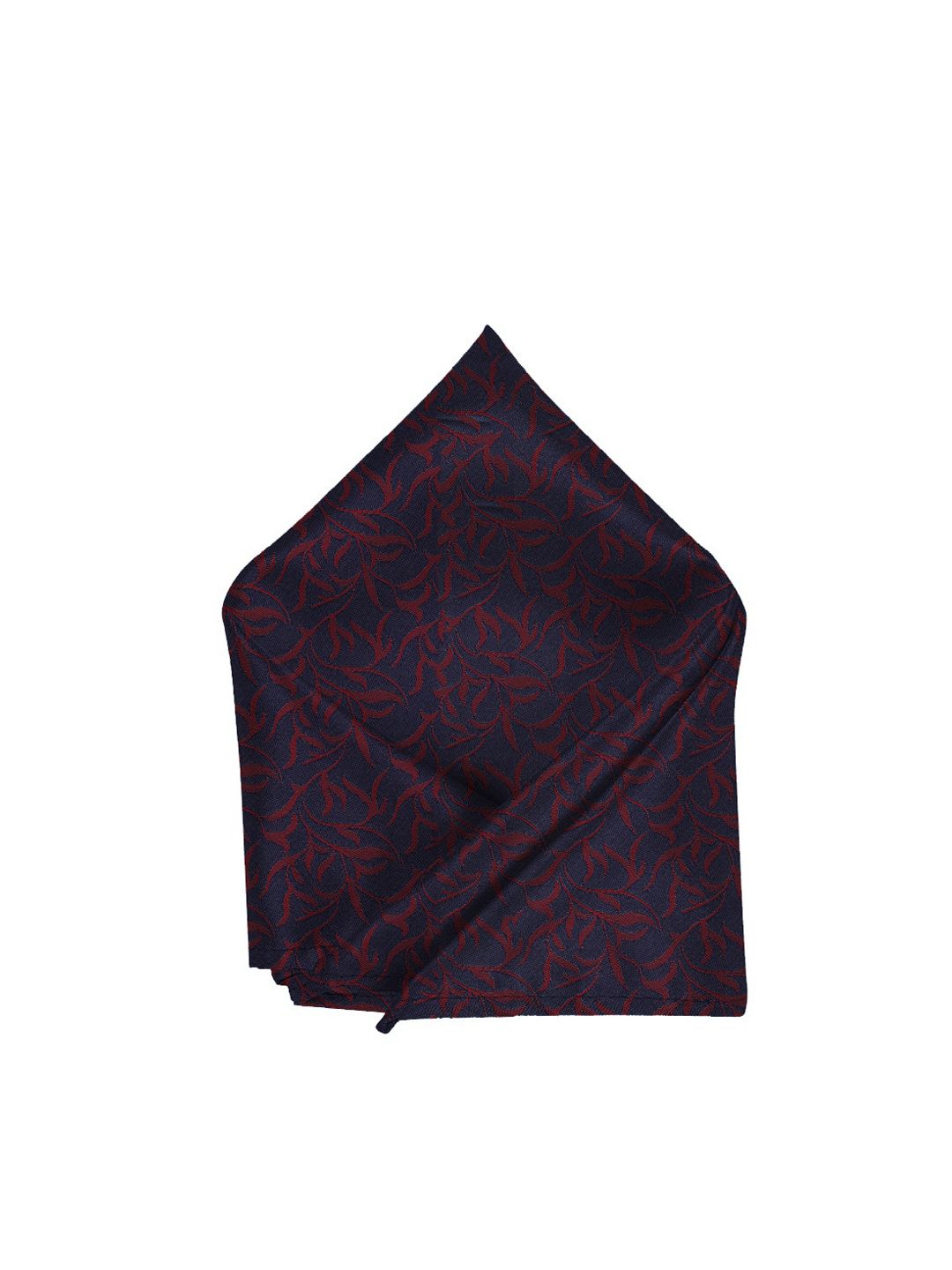 Blacksmith Men Navy Blue & Maroon Printed Sustainable Linen Pocket Square-picture-50