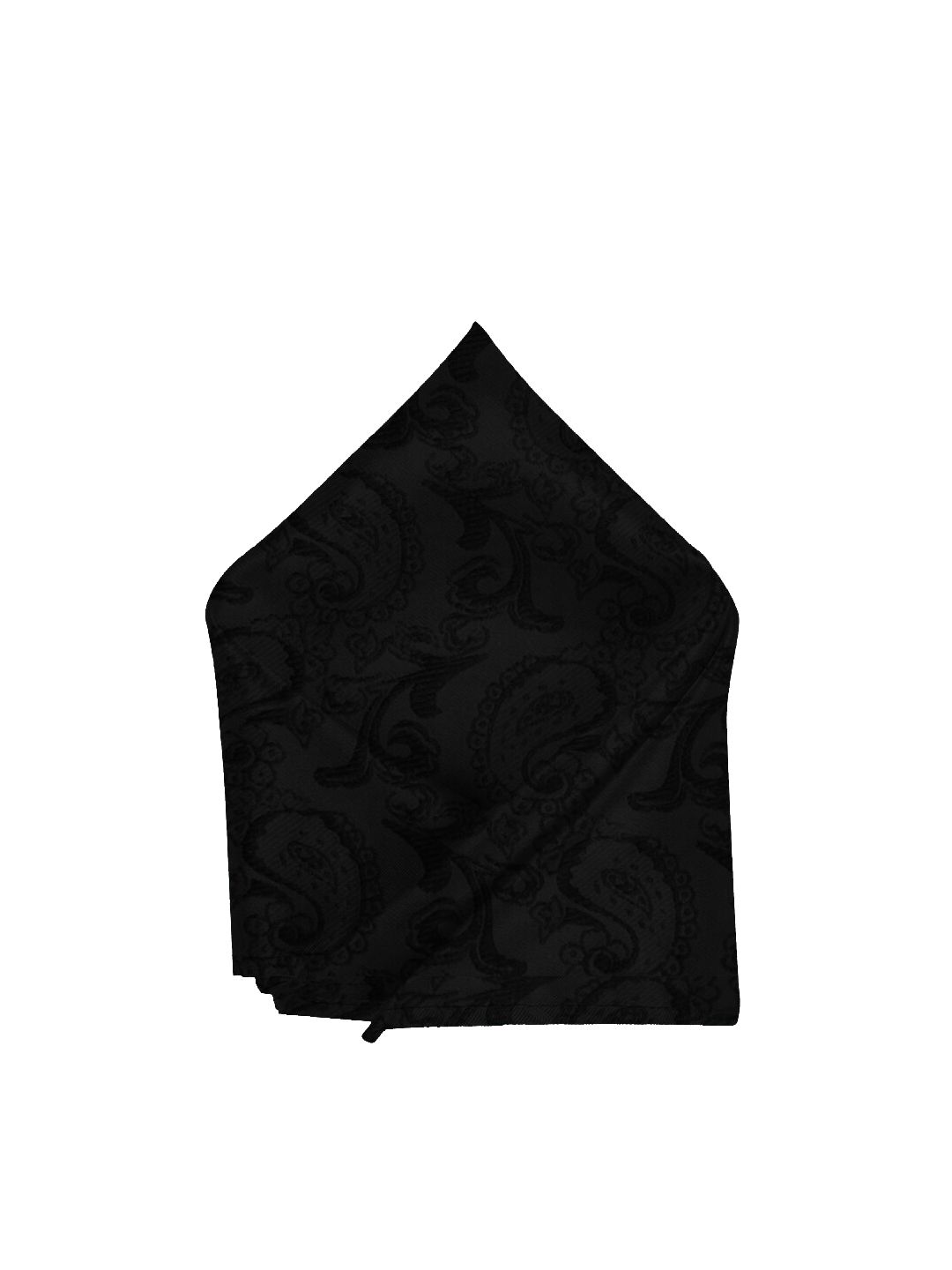 Blacksmith Men Black Patterned Sustainable Pocket Square-picture-27