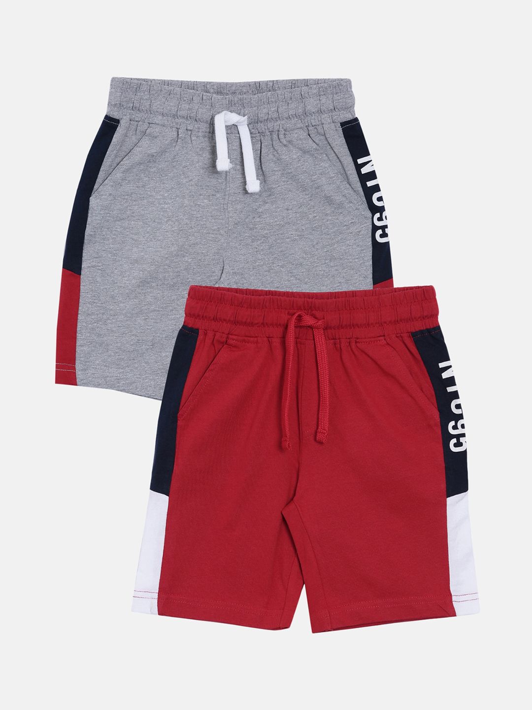3PIN Boys Pack of 2 Colourblocked Regular Fit Regular Shorts-picture-35
