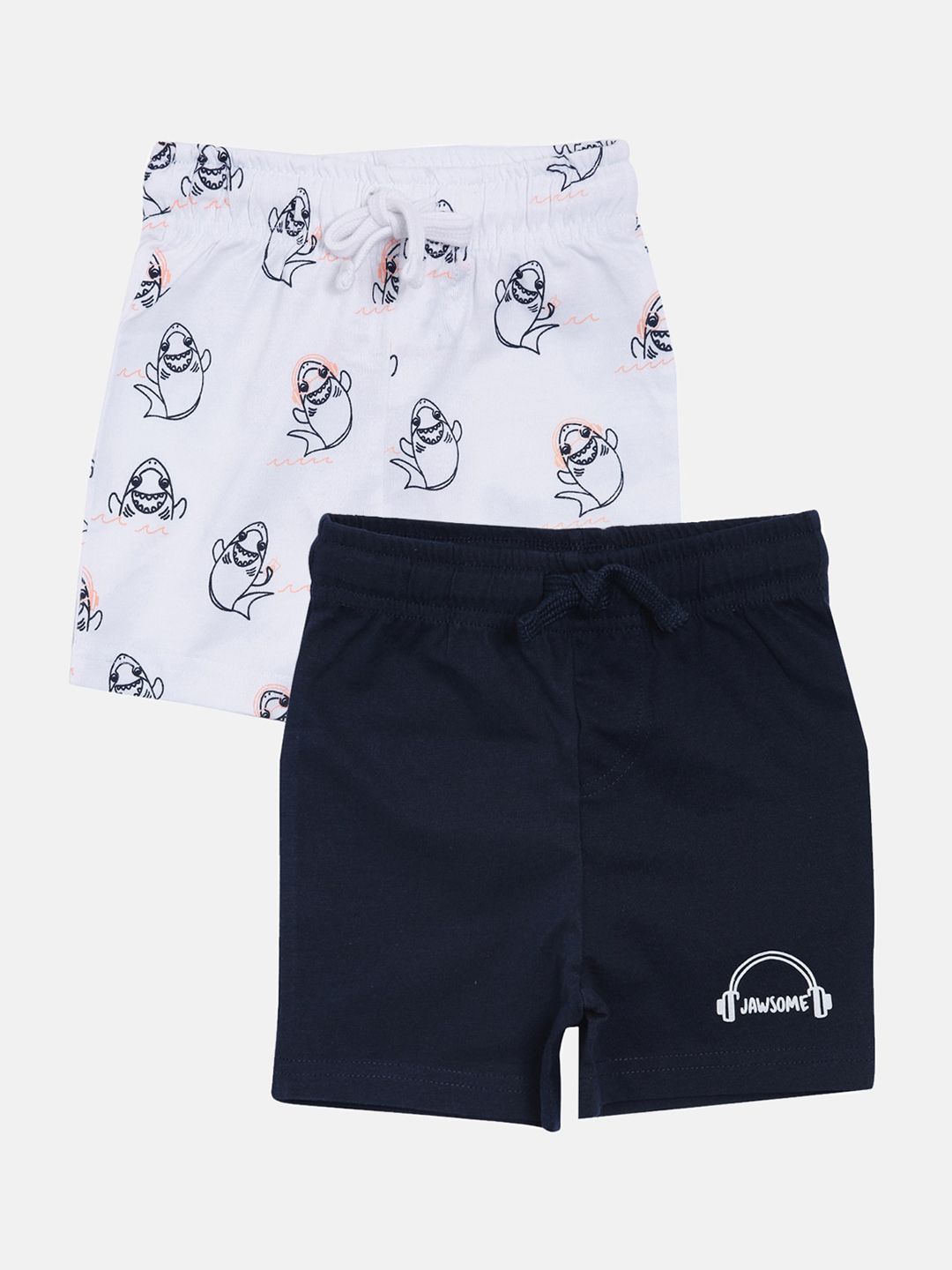 3PIN Boys Pack Of 2 Navy Blue &  White Printed Regular Fit Regular Shorts-picture-21