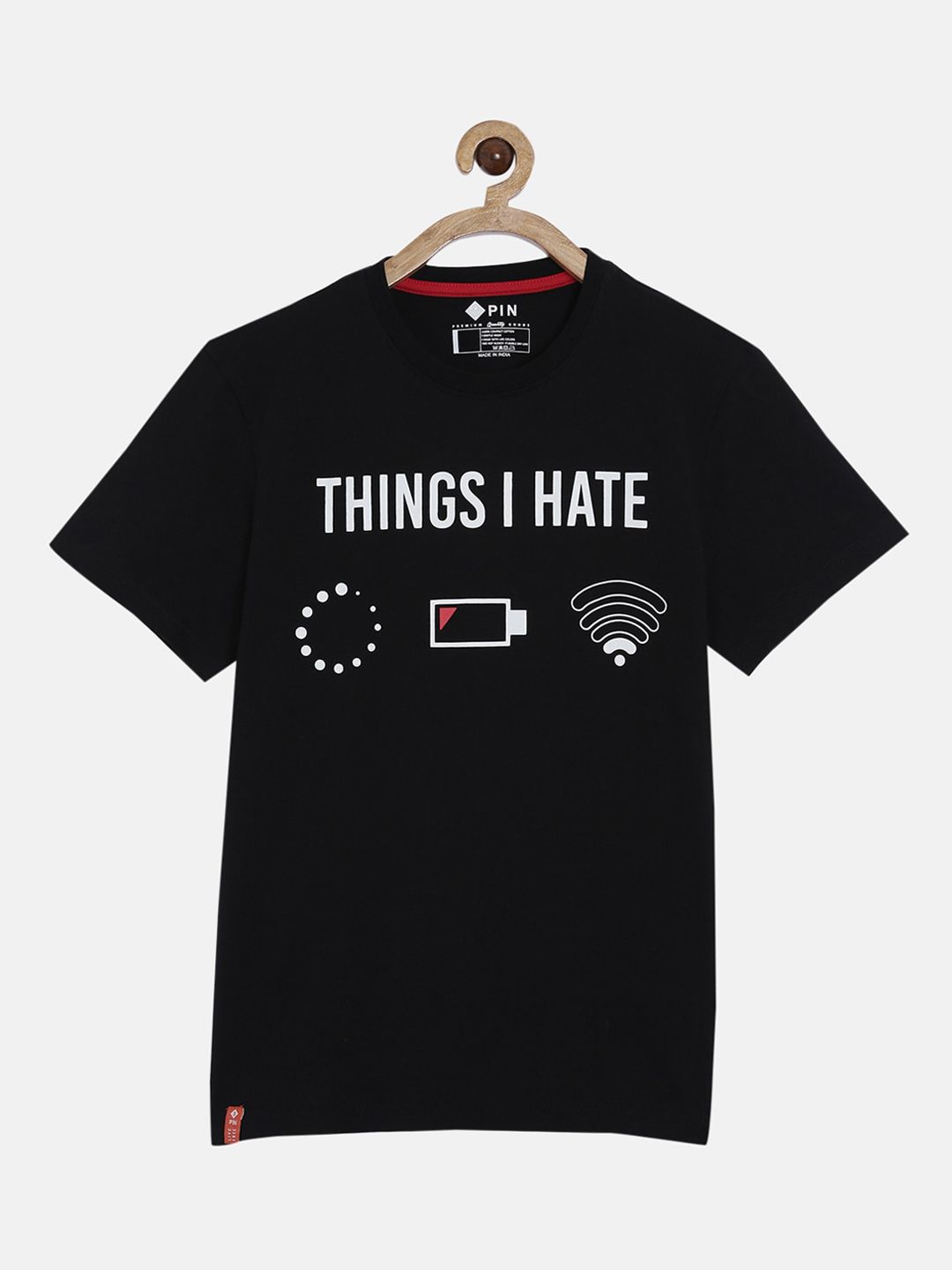 3PIN Boys Black Printed Round Neck T-shirt-picture-44