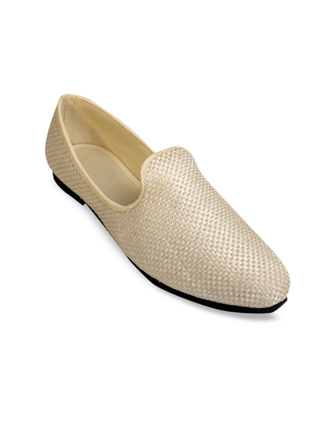 PANAHI Men Cream Woven Design Mojaris-picture-23
