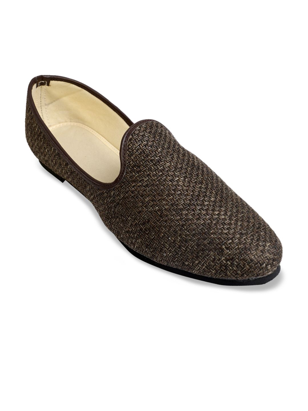 PANAHI Men Brown Woven Design Mojaris-picture-20