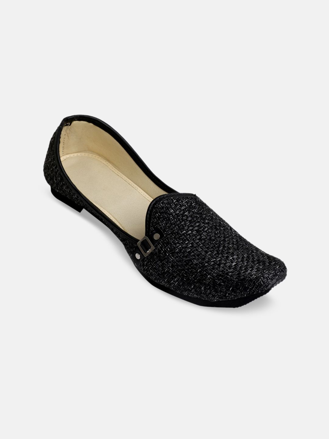 PANAHI Men Black Woven Design Mojaris-picture-19