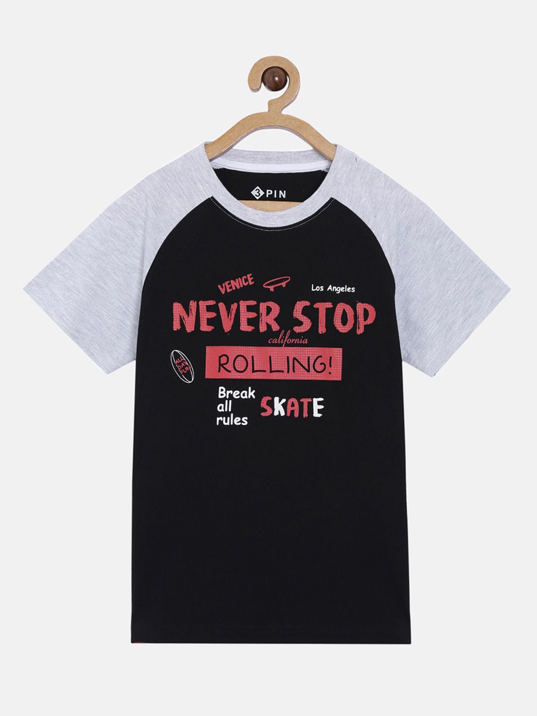 3PIN Boys Black Printed Round Neck T-shirt-picture-28