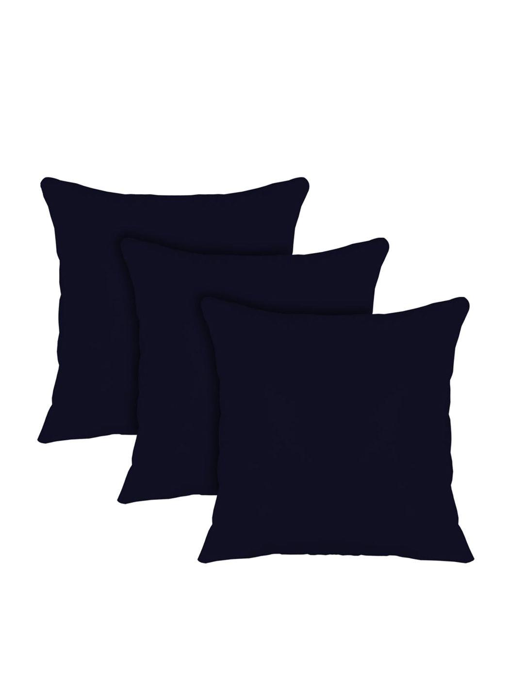 Kuber Industries Set Of 3 Navy Blue Solid Microfiber Filled Floor Cushions-picture-24