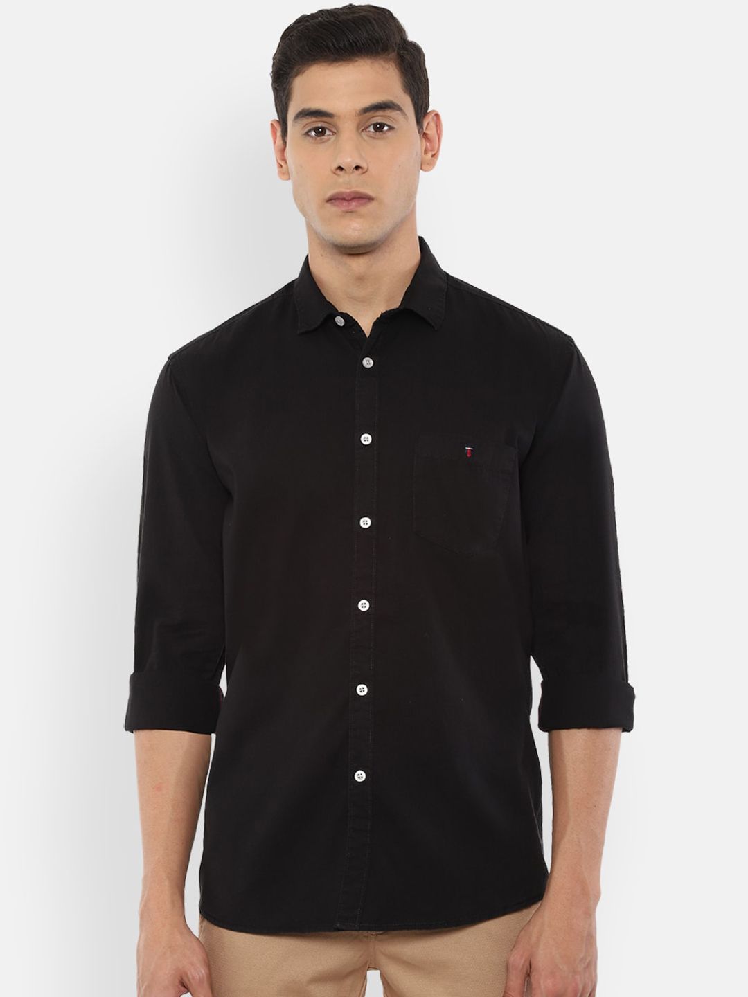 Louis Philippe Jeans Men Black Slim Fit Solid Casual Shirt-picture-21