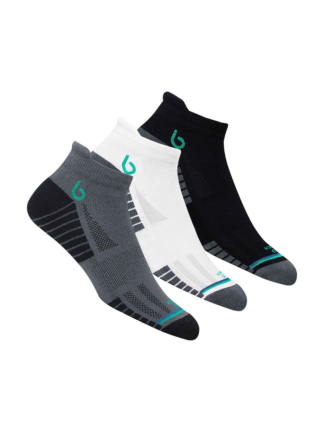 BAMBOS Men Pack Of 3 Assorted Ankle-Length Sports Socks-picture-33