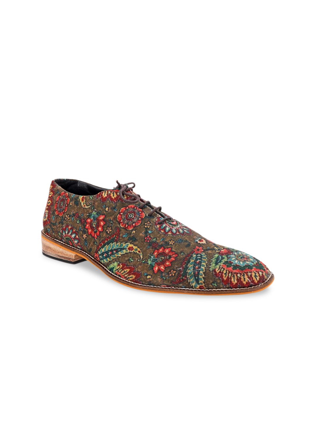 Kanvas Men Brown Printed Derbys-picture-53