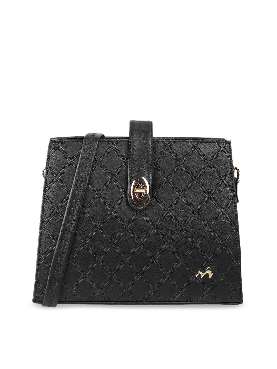 Metro Black Textured Sling Bag-picture-18