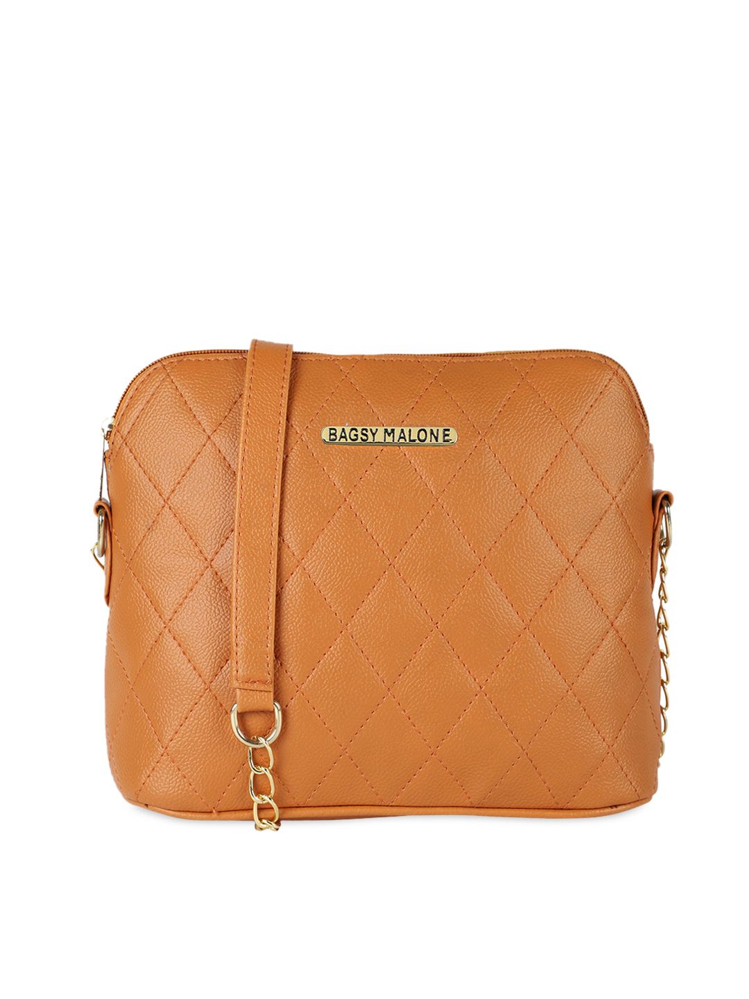 Bagsy Malone Mustard Quilted Sling Bag-picture-30