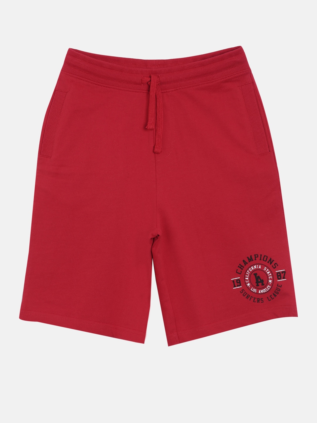 3PIN Boys Red Regular Fit Regular Shorts