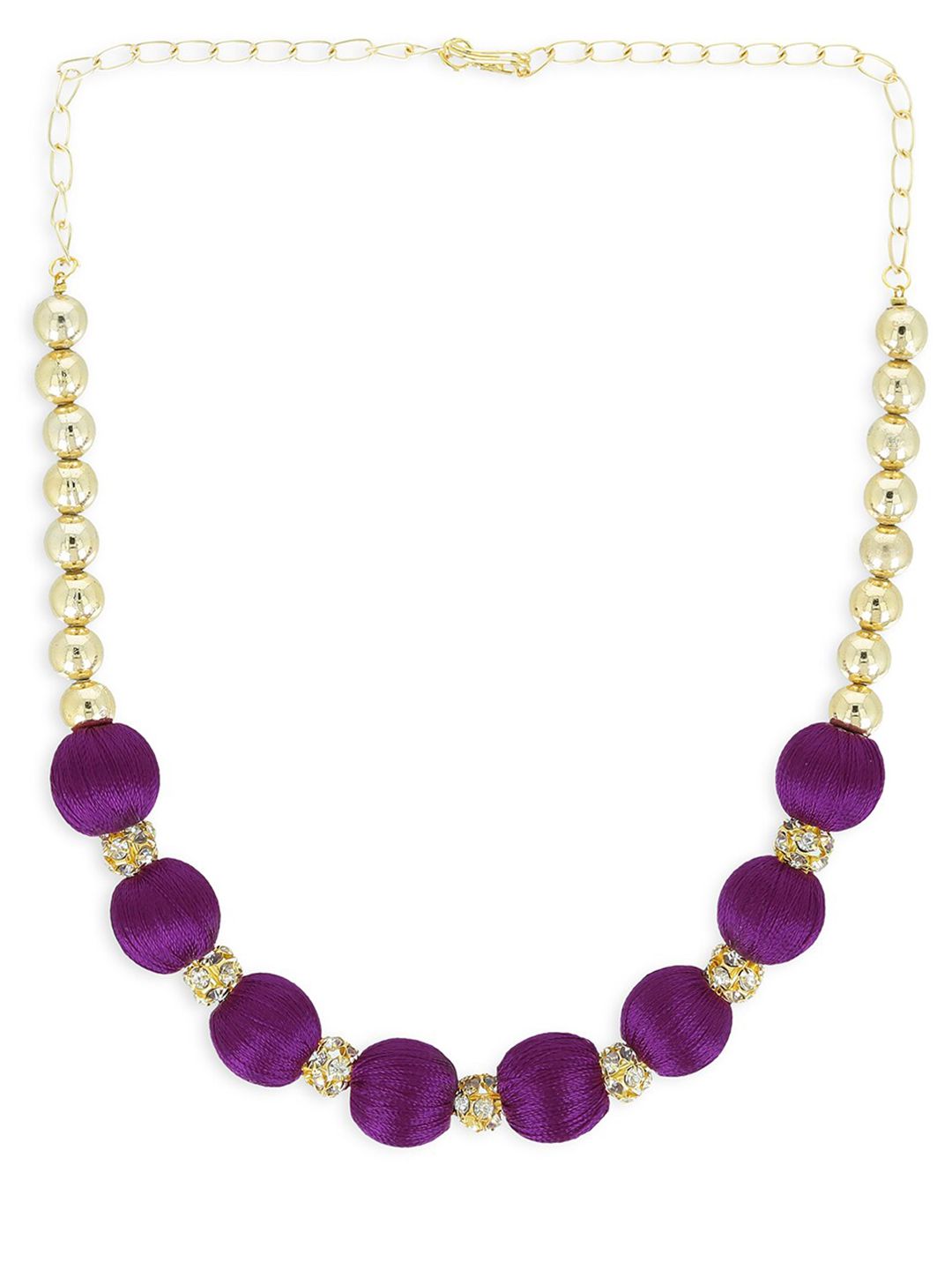 AKSHARA Girls Purple Alloy Gold-Plated Handcrafted Necklace-picture-15